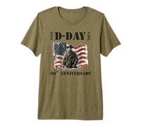 Jour J 80e Anniversaire Vétéran Militaire de la Seconde Guerre Mondiale Memorial D Day T-Shirt Haut de Gamme