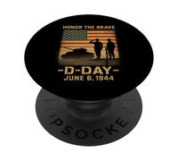 Jour J 81e anniversaire 1944-2025 Hommage commémoratif des anciens combattants PopSockets PopGrip Adhésif