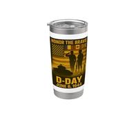 Jour J 82e anniversaire 1944-2025 Hommage commémoratif des anciens combattants Gobelet isotherme en acier inoxydable double paroi