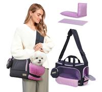 JourCraf Écharpe de transport pour petit chien, face à l'avant, sac de transport mains libres avec sangle rembourrée réglable et distributeur de déjections canines, lavable en machine, pour petits