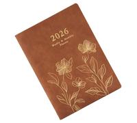 Journal 2026 rechargeable en cuir avec pages datées pour planification quotidienne 17 x 23 cm