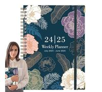 Journal académique 2024-2025, agenda de juillet 2024 à juin 2025 - Bloc-notes du planificateur de calendrier 2024-2025,Agenda journal, bloc-notes des choses à faire, journal de juillet 2024 à juin