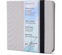 Journal Aquarelle Carré, 12 X 12 Cm, 300 G/M², 100 % Coton, Presse À Froid, 24 Feuilles, 48 Pages, Journal Aquarelle Pour Une Utilisation Comme Carnet De Croquis De Voyage Et Bloc-Notes De