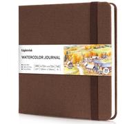 Journal aquarelle - Papier pressé à froid 100 % coton | 20 feuilles de 40 pages | 300 g/m² | Couverture en coton et lin | Carnet de croquis aquarelle pour peinture d'artistes, supports mixtes 12 x 12