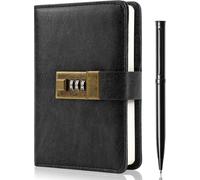 Journal Avec Serrure,Agenda A6 En Cuir Pu Avec Serrure 192 Pages,Carnet De Notes Avec Stylo Et Boîte Cadeau,Agenda Avec Serrure,Organiseur Pour Hommes Et Femmes 4.3x 6.18