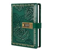 Journal avec verrou - Journal de confidentialité B6 - 224 pages en cuir rose avec couverture rigide lignée pour femmes, hommes, , adolescents, école, voyage, anniversaire,