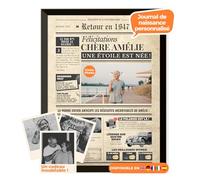 Journal d’anniversaire 1947 - affiche personnalisée avec photo, nom et message - cadeau original 78 ans homme femme - style vintage avec cadre en option - affiche rétro souvenir inoubliable