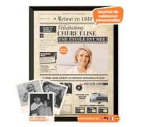 Journal d’anniversaire 1949 - affiche personnalisée avec photo, nom et message - cadeau original 76 ans homme femme - style vintage avec cadre en option - affiche rétro souvenir inoubliable