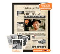 Journal d’anniversaire 1956 - affiche personnalisée avec photo, nom et message - cadeau original 69 ans homme femme - style vintage avec cadre en option - affiche rétro souvenir inoubliable