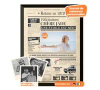 Journal d’anniversaire 1970 - affiche personnalisée avec photo, nom et message - cadeau original 55 ans homme femme - style vintage avec cadre en option - affiche rétro souvenir inoubliable