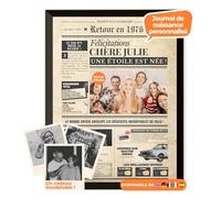 Journal d’anniversaire 1976 - affiche personnalisée avec photo, nom et message - cadeau original 49 ans homme femme - style vintage avec cadre en option - affiche rétro souvenir inoubliable