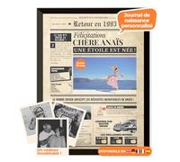 Journal d’anniversaire 1995 - affiche personnalisée avec photo, nom et message - cadeau original 30 ans homme femme - style vintage avec cadre en option - affiche rétro souvenir inoubliable