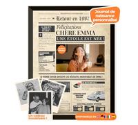 Journal d’anniversaire 1997 - affiche personnalisée avec photo, nom et message - cadeau original 28 ans homme femme - style vintage avec cadre en option - affiche rétro souvenir inoubliable