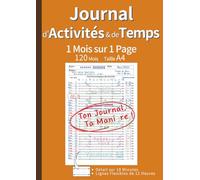 Journal d'Activités & de Temps: 1 Mois sur 1 Page pour Maîtriser Votre Temps et Atteindre Vos Objectifs | Carnet de Suivi sur 120 Mois (10 Ans) Non ... et Productivité | Format A4 (Orange)