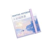 Journal d'aquarelle pour artistes avec couleur et palette, 80 x 80 mm, fermeture élastique, carnet de notes aquarelle, 50 feuilles, papier 300 g/m², carnet de croquis artistique avec compartiment de