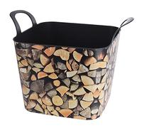 Journal de bois en plastique souple Motif panier à bûches de rangement avec poignées