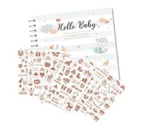 Journal de bord de bébé, journal quotidien de l'enfant,Tracker de planification Hello Baby Planner | Jalons du développement, album de disques, pages de journal des souvenirs illustrées pe
