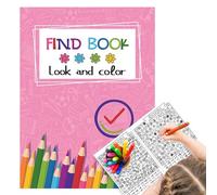 Journal De Coloriage Recherche Dessin Animé - Cahier D'exercices Peinture D'interaction Pour Adolescents, Bloc D'activités Avec Cachées, Support Divertissement Portable Les Vacances | Plage Voy