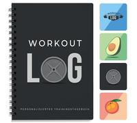 Journal de fitness - Allemand - Planificateur d'entraînement - Format A5, Grau Schwarz - Journal d'entraînement - Définition d'objectifs pour la musculation - par Workout Log