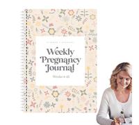 Journal de grossesse - Planner quotidien format 8,3 x 11,2 pouces | Calendrier de première année bébé avec espaces pour mémoires et photos, cahier pour mamans enceintes, livres souvenirs maternité et