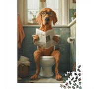 Journal de Lecture de Chien 1000 Pièces Carton Robuste Jeu De Puzzle pour Adultes Enfants Jeu Stimulant Décoration Murale Le 38x26cm/1000pcs