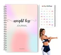 Journal de perte de poids de 12 mois pour femme, A5 arc-en-ciel pastel avec suivi de perte de poids et planificateur de mesures corporelles, carnet de progrès pour la motivation et la définition