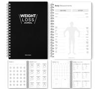 Journal de perte de poids de 12 semaines pour homme - Comprend un suivi des kilos perdus et des mesures du corps, un planificateur de fitness, des sections objectifs et réflexions | A5 Mono