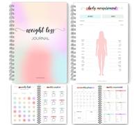 Journal de perte de poids sur 12 mois | Suivi des kilos perdus et des mesures corporelles - A5 (arc-en-ciel)