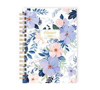 Journal de planification quotidienne, C | Carnet à spirales 2026 avec couverture florale pour notes de réunion, routines d ' étude, organisation de bureau