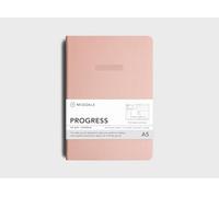 Journal de progrès - Agenda de productivité quotidien rose A5 pour suivre vos réalisations et rester concentré, organiseur à couverture rigide, carnet de notes et planificateur de vie, MOXON, MiGoals