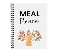 Journal de suivi des repas, journal de suivi à double spirale pour dîner, petit-déjeuner, 21 x 14 cm, régime mensuel avec conseils de santé