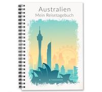 Journal de voyage Australie - Agenda de voyage - Journal de pleine conscience comme cadeau de voyage personnalisé pour le travail et les voyages, les semestres à l'étranger, etc. - Classeur à anneaux