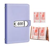 Journal d'économie d'argent - Carnet à enveloppe verrouillable - Planificateur financier avec mise en page pratique - Organiseur de pièces de monnaie et de factures avec fonction d'accès facile