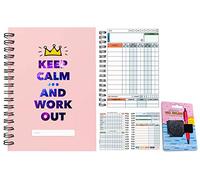 Journal d'entraînement XL et XS - Agenda de gym, suivez 100 entraînements et enregistrez vos progrès - Agenda de qualité supérieure (XL (A5), rose « Keep Calm and Work Out »)
