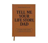 Journal en cuir « Dad Tell Me Your Life Story » (couverture rigide) - Un souvenir familial avec + 275 invites à partager son livre d'histoire et souvenirs, fête des pères, cadeau de Noël de la part de