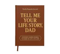 Journal en cuir « Dad Tell Me Your Life Story » (couverture rigide) - Un souvenir familial avec + 275 invites à partager son livre d'histoire et souvenirs, fête des pères, cadeau de Noël de la part de