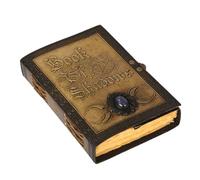 Journal en cuir vierge Livre des ombres Livre de sorts Vintage Carnet avec pierre semi-précieuse Soleil et Lune en relief celtique Organiseur personnel Agenda de voyage Papier non ligné pour homme