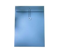 Journal - Enveloppe texturée - Bleu - Taille M | Fermeture à cordon, rangement plat de documents, plateau d'étude, tri de lettres