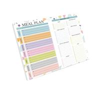 Journal hebdomadaire pour réfrigérateur - 52 feuilles lignées pour planification quotidienne - 24 x 17 cm - Planificateur alimentaire hebdomadaire pour réfrigérateur