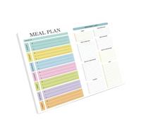 Journal hebdomadaire pour réfrigérateur - 52 feuilles lignées pour planification quotidienne - 24 x 17 cm - Planificateur alimentaire hebdomadaire pour réfrigérateur