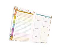 Journal hebdomadaire pour réfrigérateur - 52 feuilles lignées pour planification quotidienne - 24 x 17 cm - Planificateur alimentaire hebdomadaire pour réfrigérateur