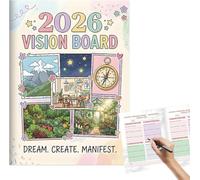 Journal Intime Adulte - Vision Board 2026 Carnet de Gratitude et Développement Personnel avec Habit Tracker, Bucket List et Planification de Vie, Carnet Journaling pour Objectifs, Cadeau pour Femme
