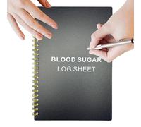 Journal intime de glycémie, 60 pages, format A5, documentation claire pour la gestion de la glycémie, planification alimentaire et contrôle de la santé pour les personnes âgées