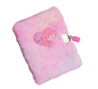 Journal intime en forme de cœur pour filles, carnet d'écriture secret, couverture en peluche, doux et pour écrire, verrouillage sécurisé pour l'intimité, l'école, les voyages et les chambres d'