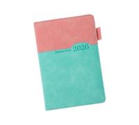 Journal journalier 2026 400 pages lignées en cuir synthétique avec onglets mensuels colorés pour planification hebdomadaire