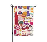 Journal scolaire imprimé en anglais, drapeau de jardin pour une décoration extérieure quatre saisons : rehaussez l’esthétique de votre espace extérieur.