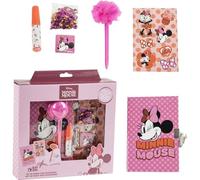 Journal Set Minnie - Journal pour enfant avec Fuzzy Pen, autocollants et accessoires sur le thème de Minnie Mouse pour filles créatives qui aiment écrire, dessiner et personnaliser leur propre monde