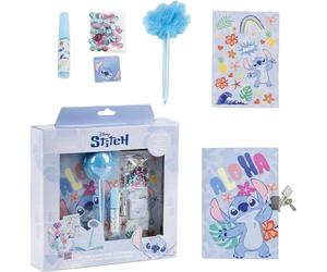 Journal Set Stitch - Set de papeterie avec journal secret - Fuzzy Pen- Autocollants et accessoires pour enfants créatifs fans de Lilo & Stitch