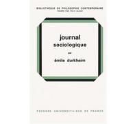 Journal sociologique - Emile Durkheim - Puf - Livre
