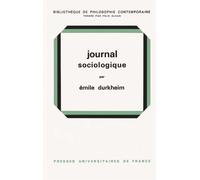 Journal sociologique - - Emile Durkheim - Puf - Livre